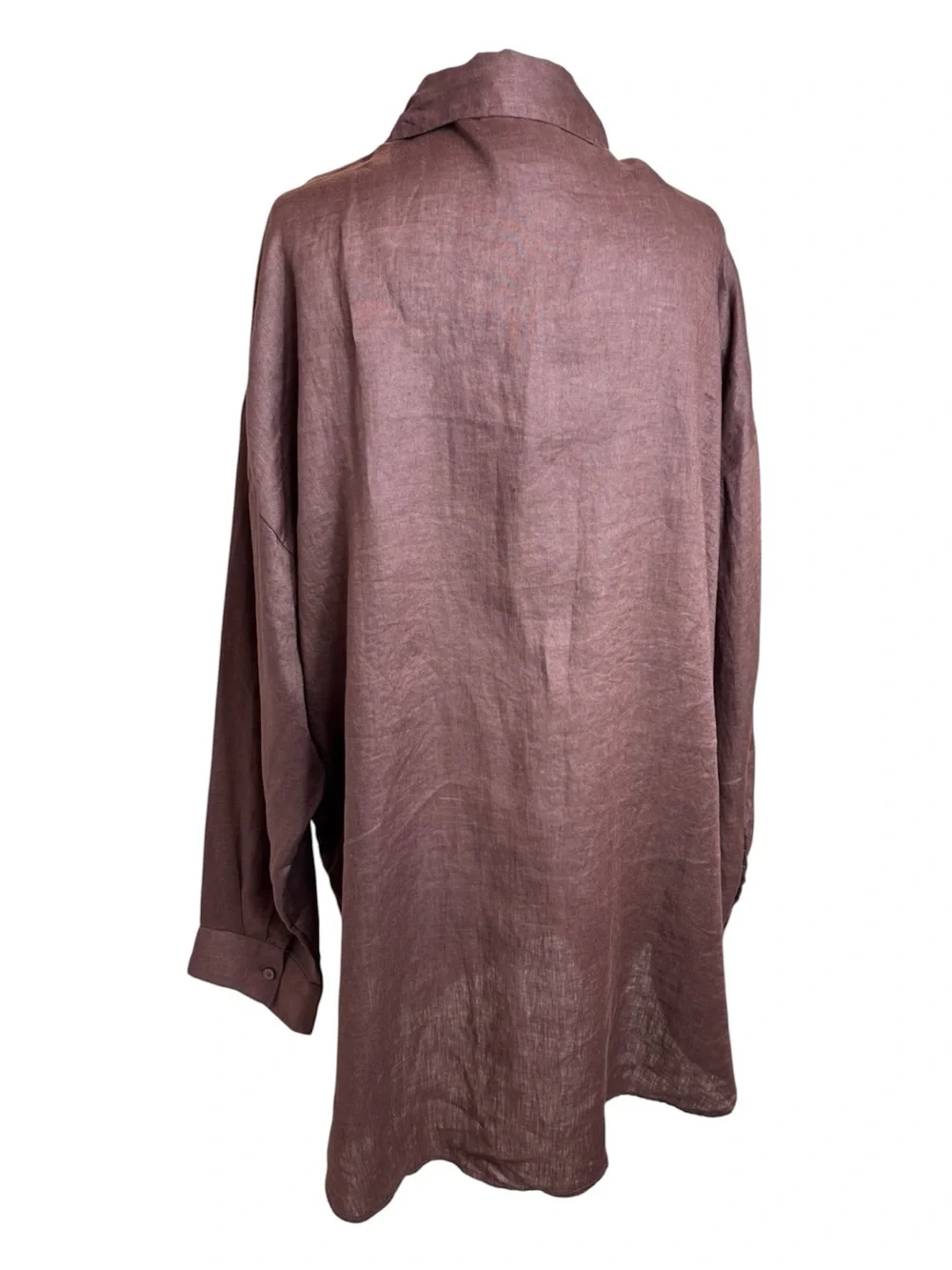NWT H&M Brown Linen Beach Shirt Large